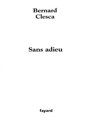 cover image of Sans adieu